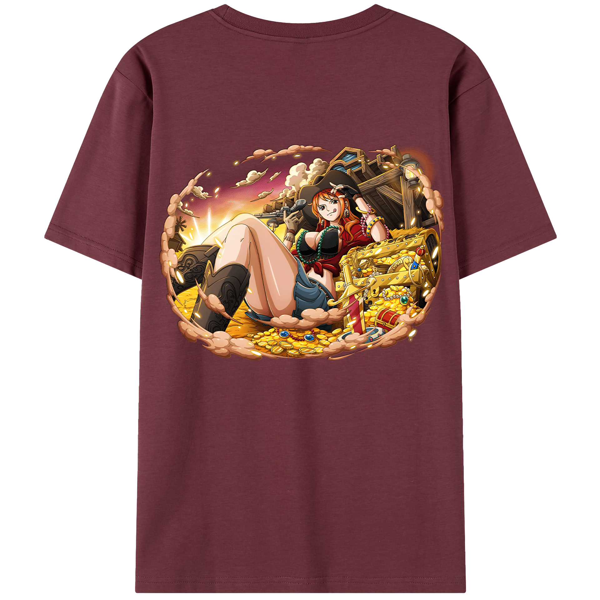 ワンピース ナミ ONE PIECE Nami 綿100％半袖Tシャツ（背面プリント）